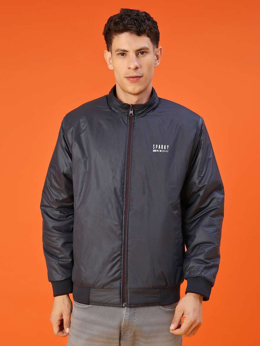 men solid long sleeve reversible bomber jacket - 22171774 -  Standard Image - 1