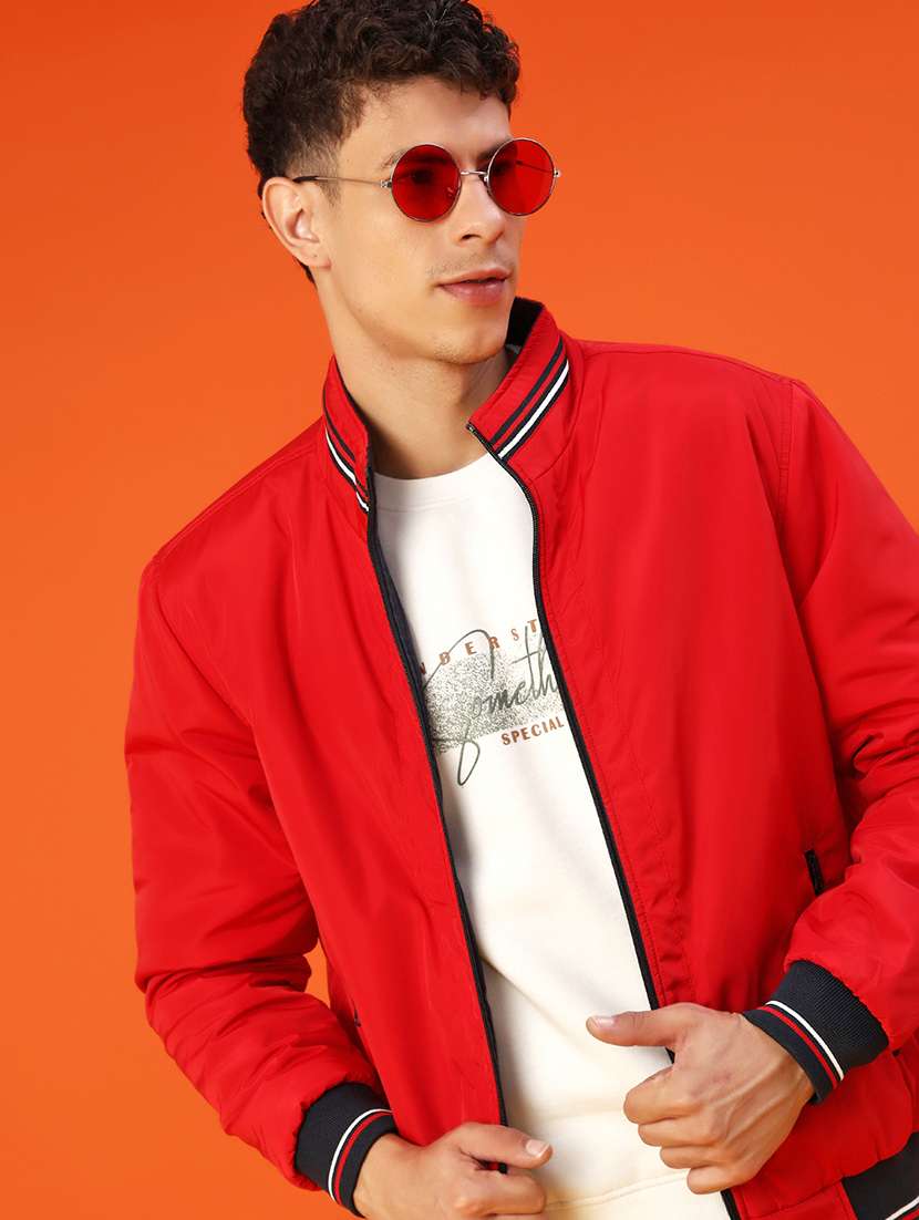 men solid long sleeve lightweight bomber jacket - 22171777 -  Standard Image - 4