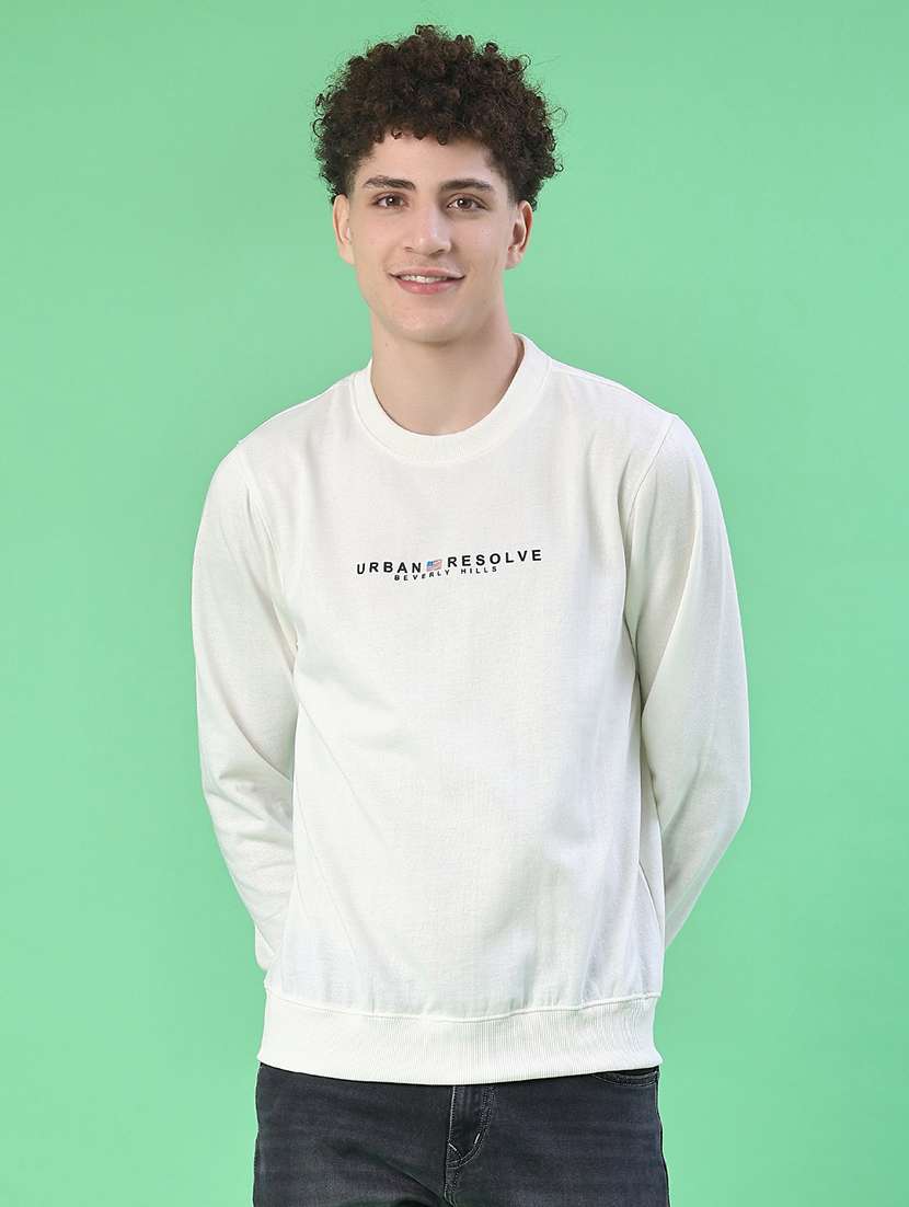 men chest print long sleeve regular fit sweatshirt - 22171865 -  Standard Image - 1