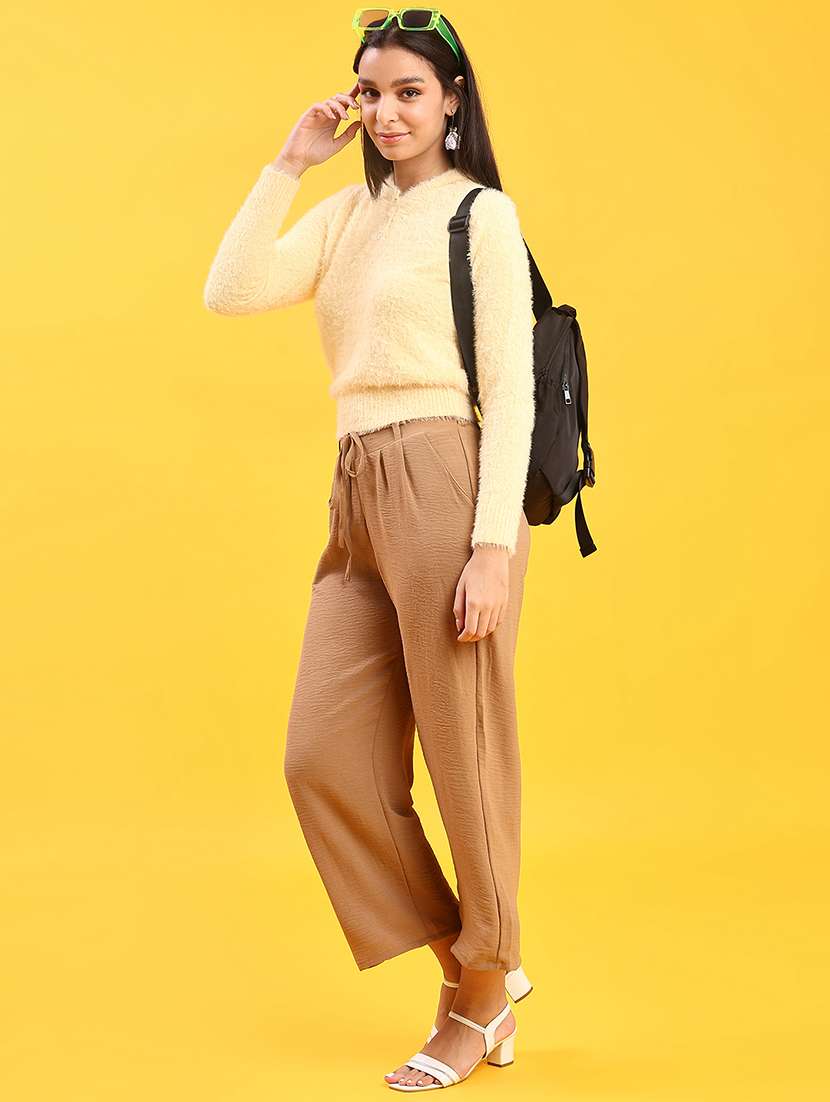 women solid long sleeve pullover - 22171879 -  Standard Image - 4