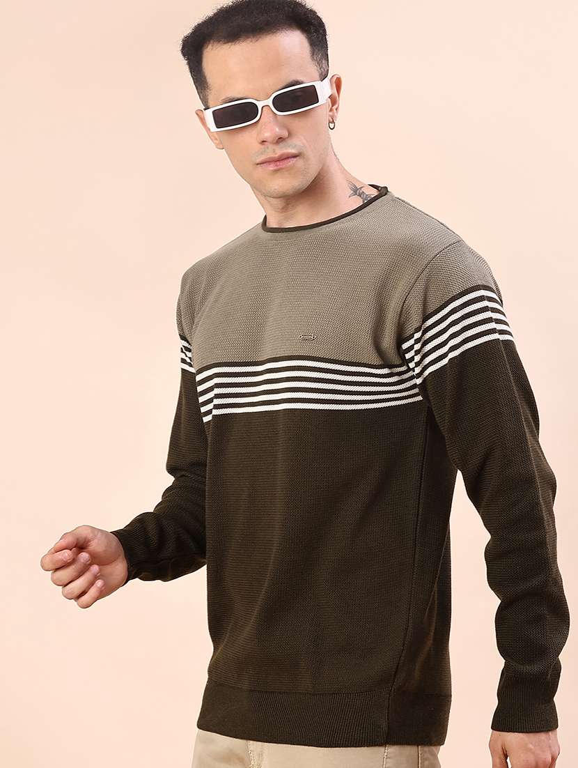 Olive Acrylic Pullover - 22171899 -  Standard Image - 1