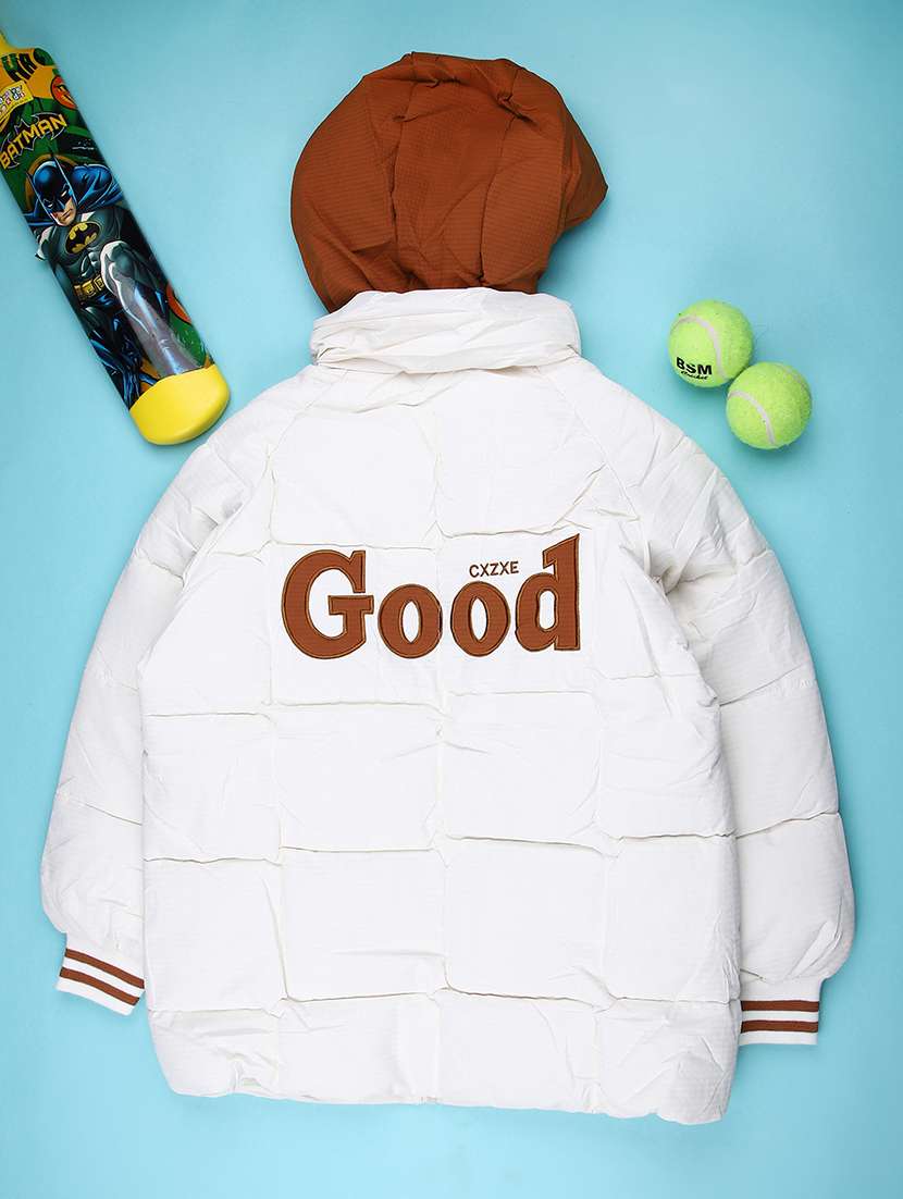 girls solid long sleeve hooded quilted jacket - 22171901 -  Standard Image - 1