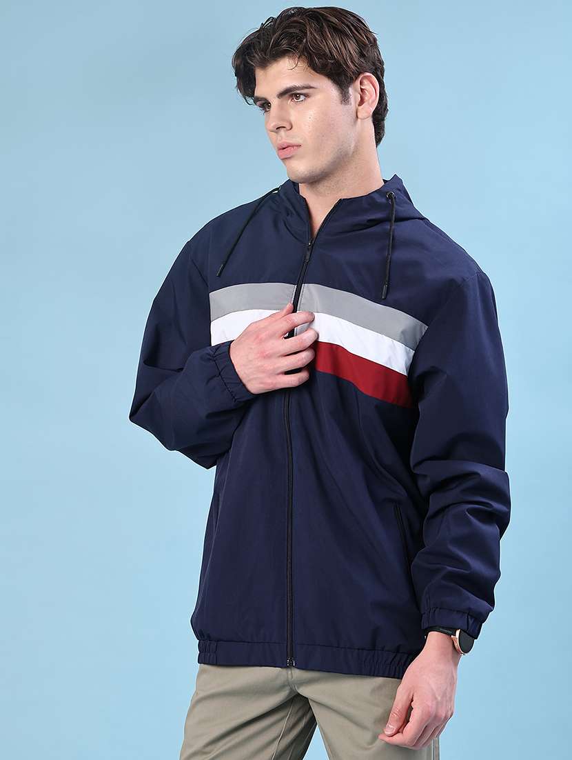 men color block long sleeve lightweight bomber jacket - 22171977 -  Standard Image - 1