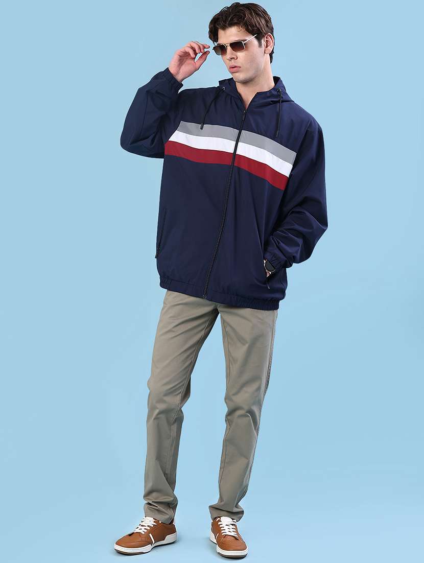 men color block long sleeve lightweight bomber jacket - 22171977 -  Standard Image - 4