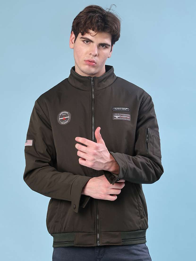 men solid long sleeve lightweight bomber jacket - 22172004 -  Standard Image - 1