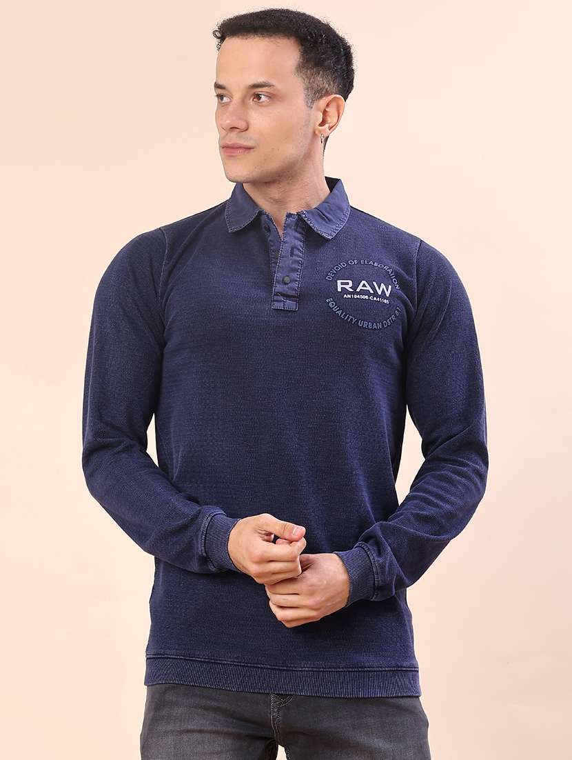 men solid long sleeve polo t-shirt - 22172041 -  Standard Image - 1