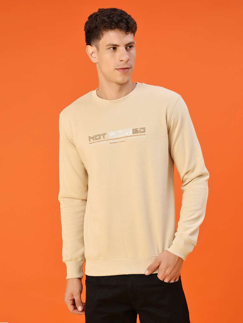 men chest print long sleeve regular fit sweatshirt - 22172045 -  Standard Image - 1