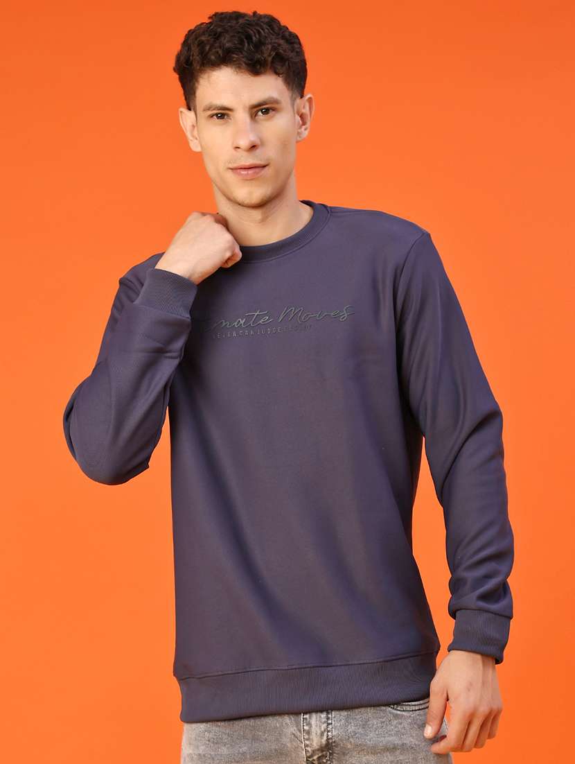 men chest print long sleeve regular fit sweatshirt - 22172100 -  Standard Image - 1