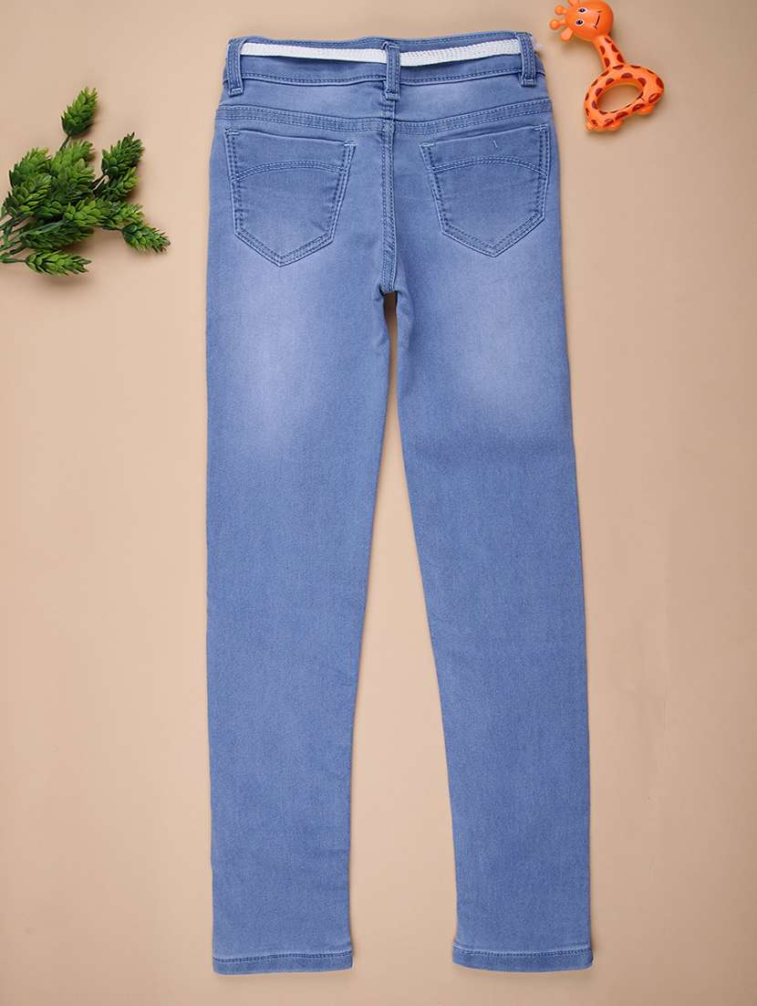 girls plain mid rise jeans  - 22172112 -  Standard Image - 1