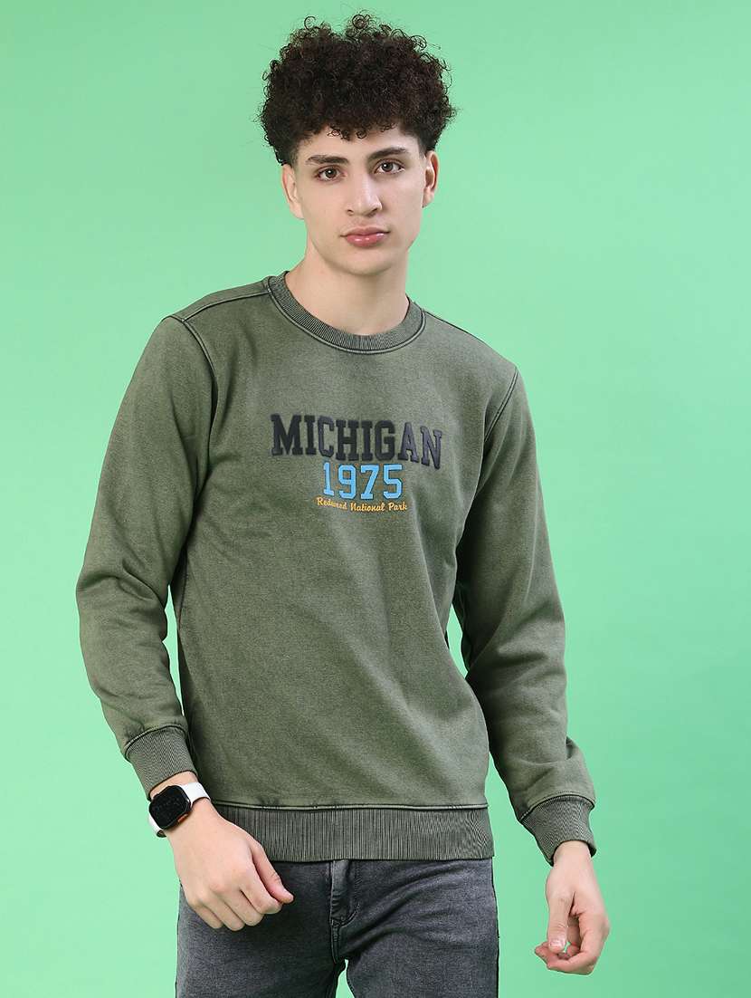 men chest print long sleeve regular fit sweatshirt - 22172170 -  Standard Image - 1