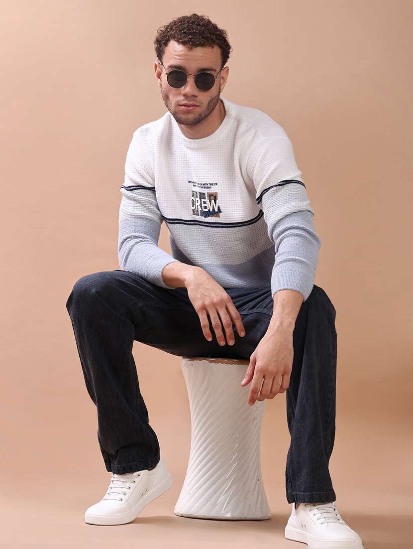 men self design long sleeve regular fit pullover  - 22172196 -  Standard Image - 4