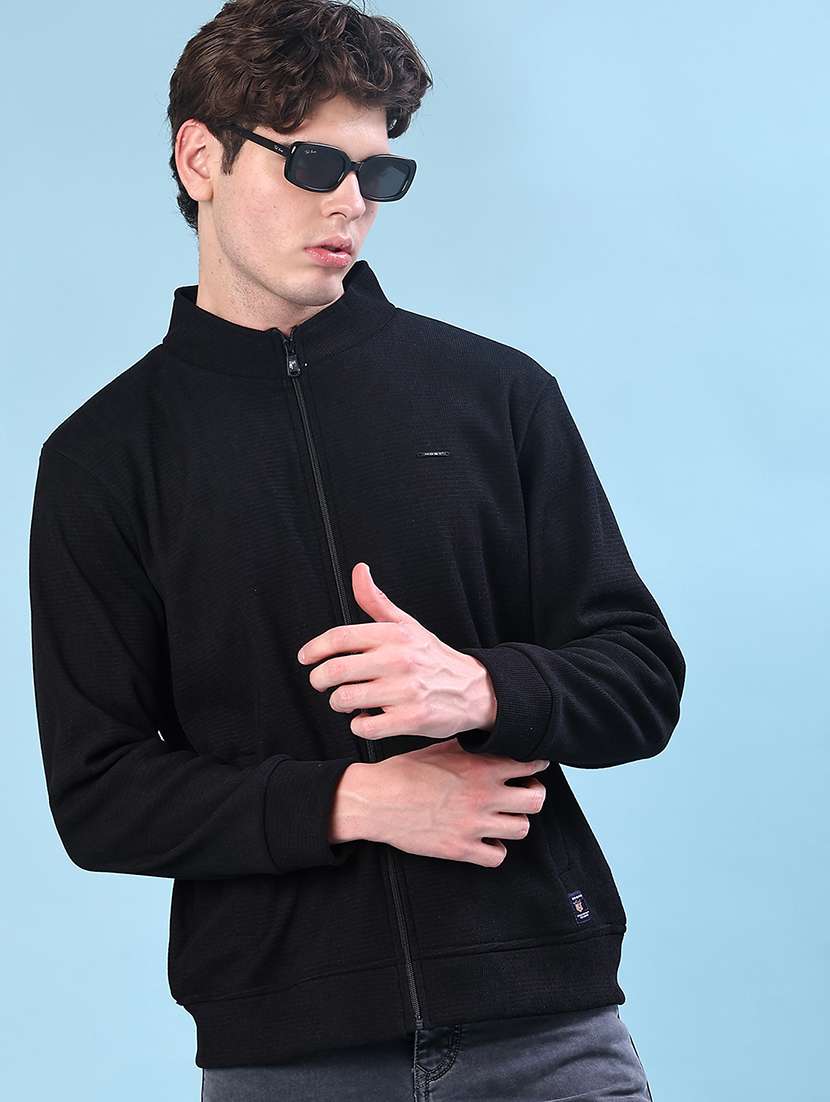 men self design long sleeve regular fit sweatshirt