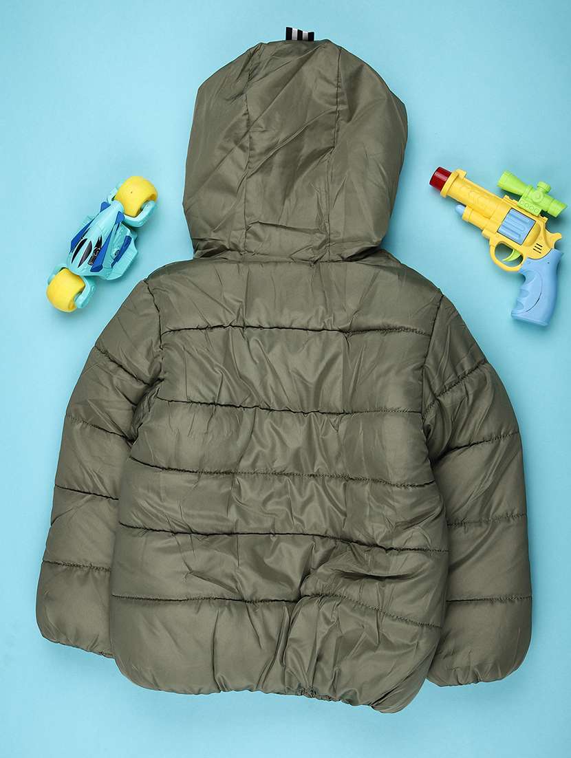 kids solid long sleeve hooded quilted jacket - 22172231 -  Standard Image - 1