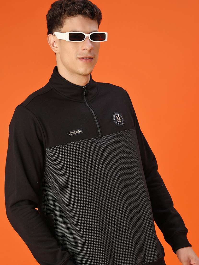 Men Color Block Long Sleeve Regular Fit Sweatshirt - 22172237 -  Standard Image - 1