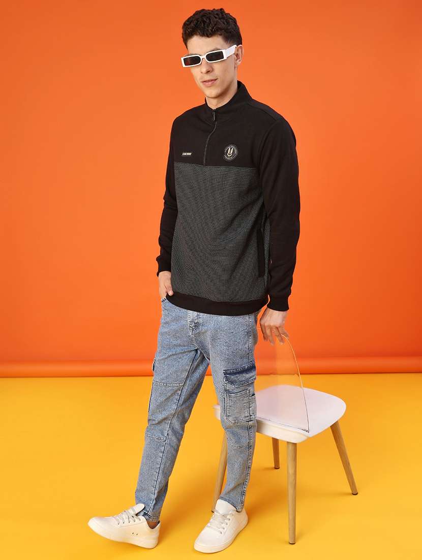 Men Color Block Long Sleeve Regular Fit Sweatshirt - 22172237 -  Standard Image - 4