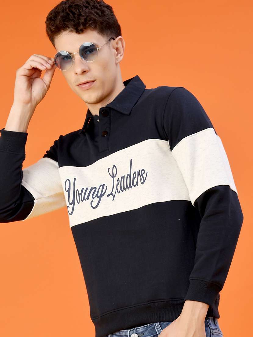 men chest print long sleeve regular fit sweatshirt