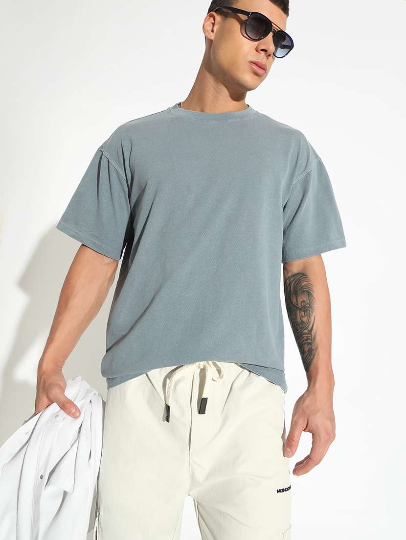 men solid short sleeve loose fit t-shirt - 22173621 -  Standard Image - 1