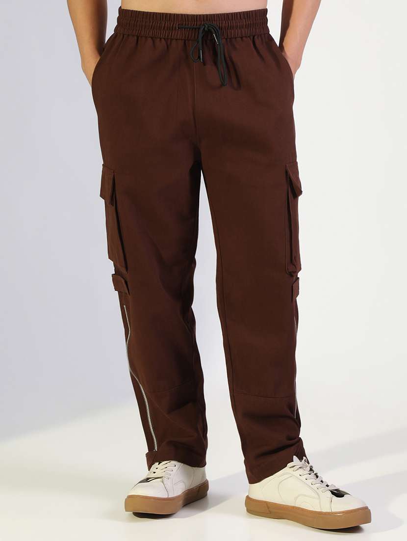 men solid mid rise relaxed fit cargo - 22173634 -  Standard Image - 1