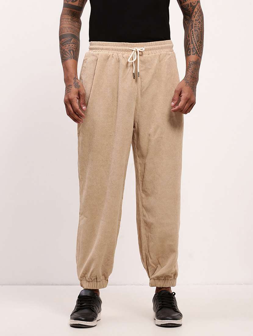 men solid mid rise relaxed fit jogger - 22173638 -  Standard Image - 1