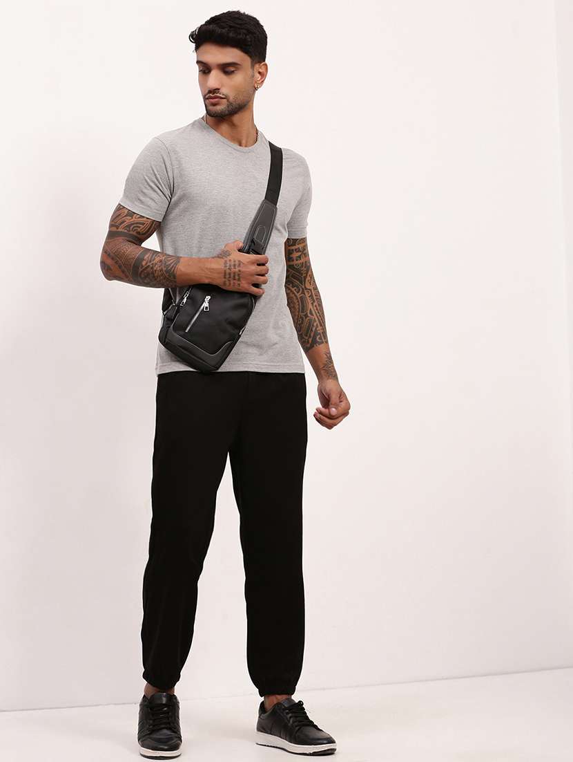 men solid mid rise jogger - 22173641 -  Standard Image - 4