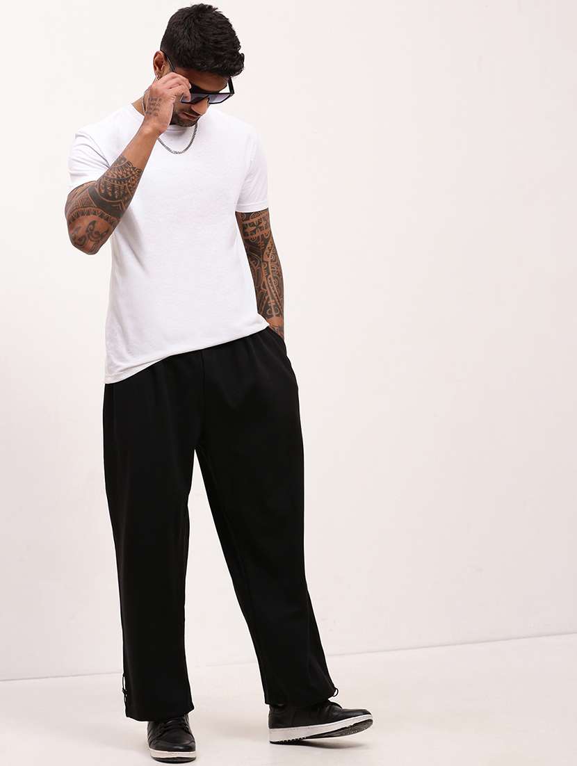 men solid mid rise full length track pant - 22173643 -  Standard Image - 4