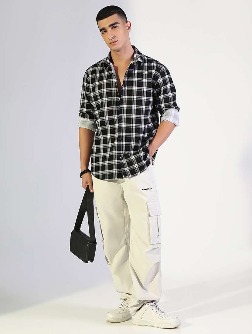 men checkered collared long sleeve shirt - 22173651 -  Standard Image - 4