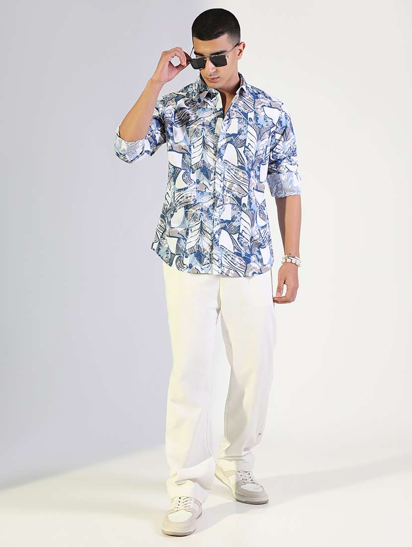 men printed collared long sleeve shirt - 22173653 -  Standard Image - 4