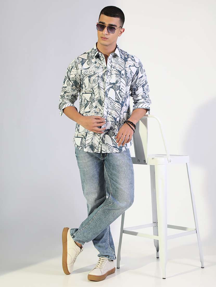 men printed collared long sleeve shirt - 22173654 -  Standard Image - 4