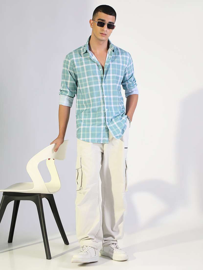 men checkered collared long sleeve shirt - 22173664 -  Standard Image - 4