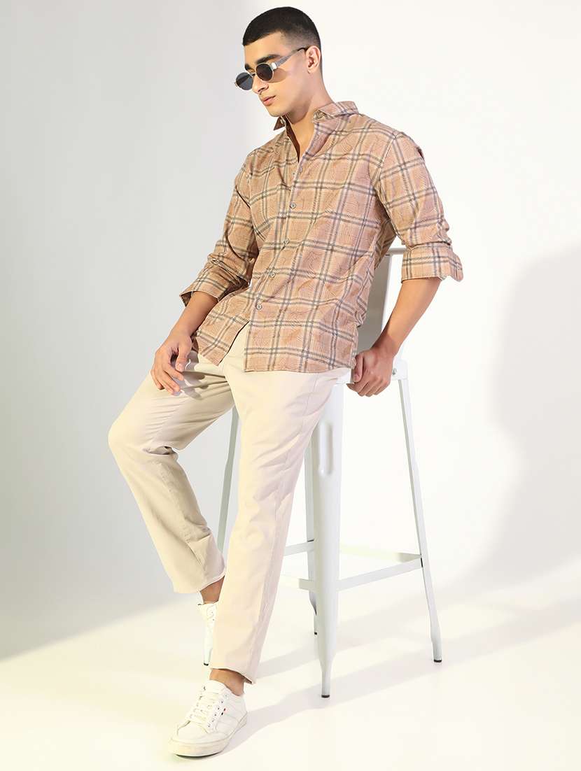 men checkered collared long sleeve shirt - 22173666 -  Standard Image - 4