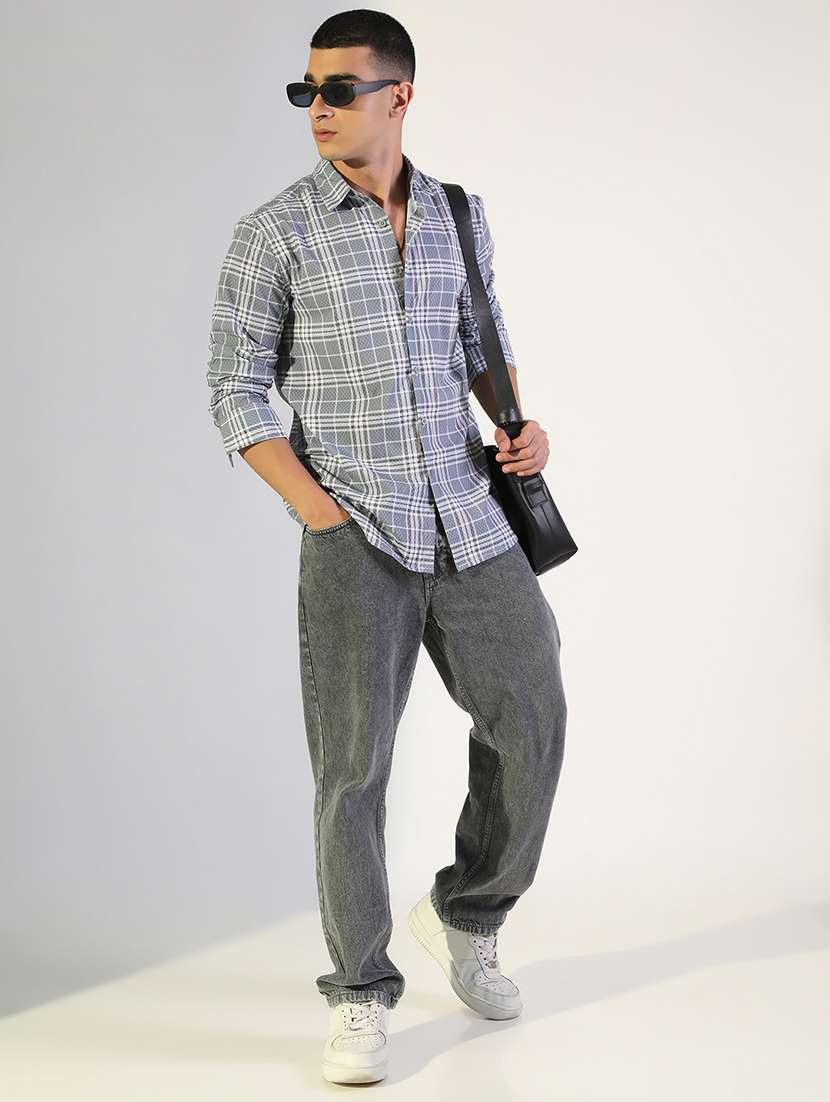 men checkered collared long sleeve shirt - 22173667 -  Standard Image - 4