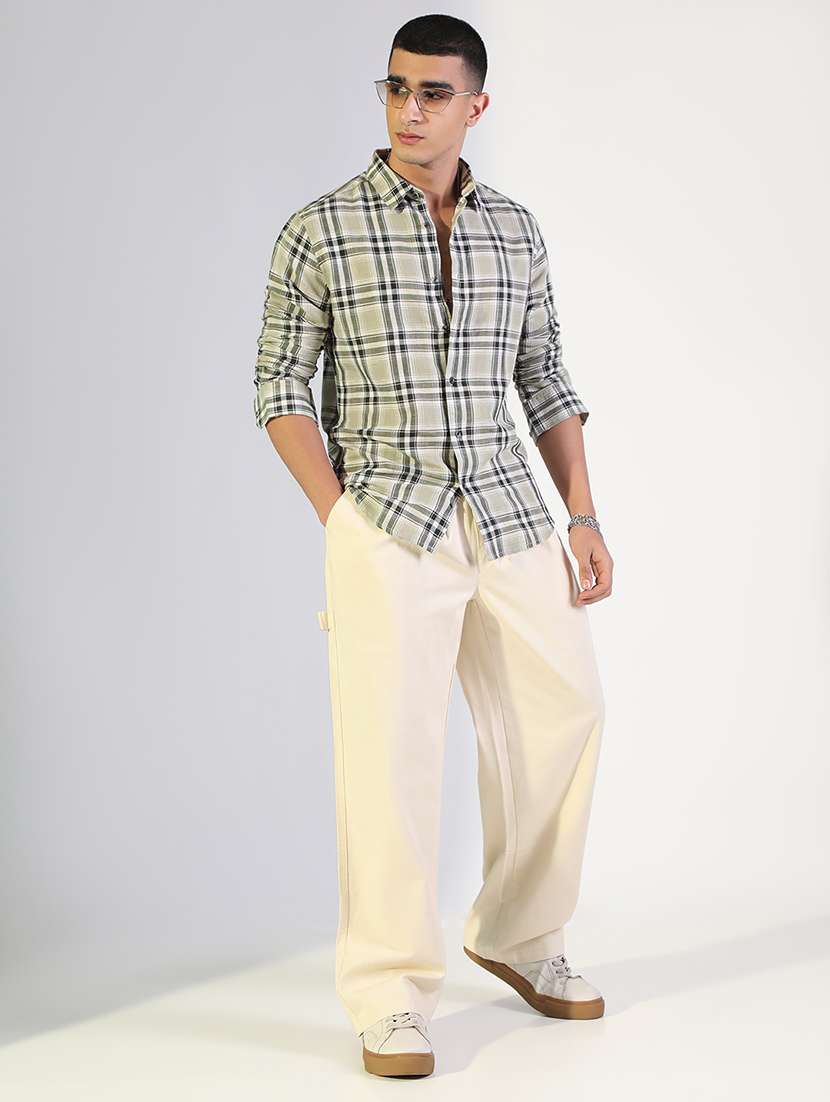 men checkered collared long sleeve shirt - 22173669 -  Standard Image - 4