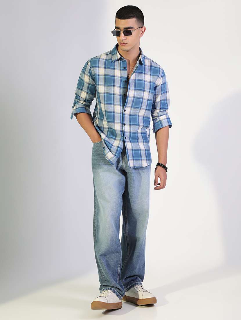 men checkered collared long sleeve shirt - 22173671 -  Standard Image - 4