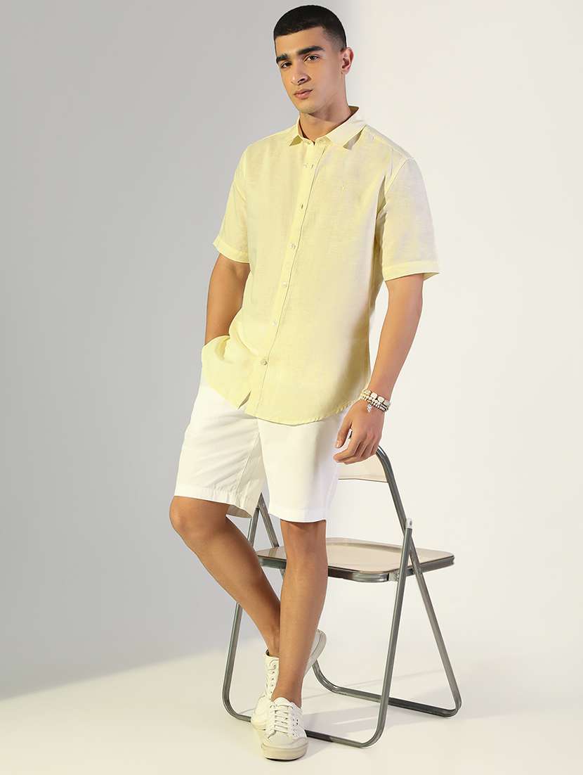 men solid collared short sleeve shirt - 22173683 -  Standard Image - 4