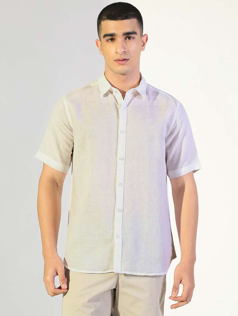 men solid collared short sleeve shirt - 22173684 -  Standard Image - 1