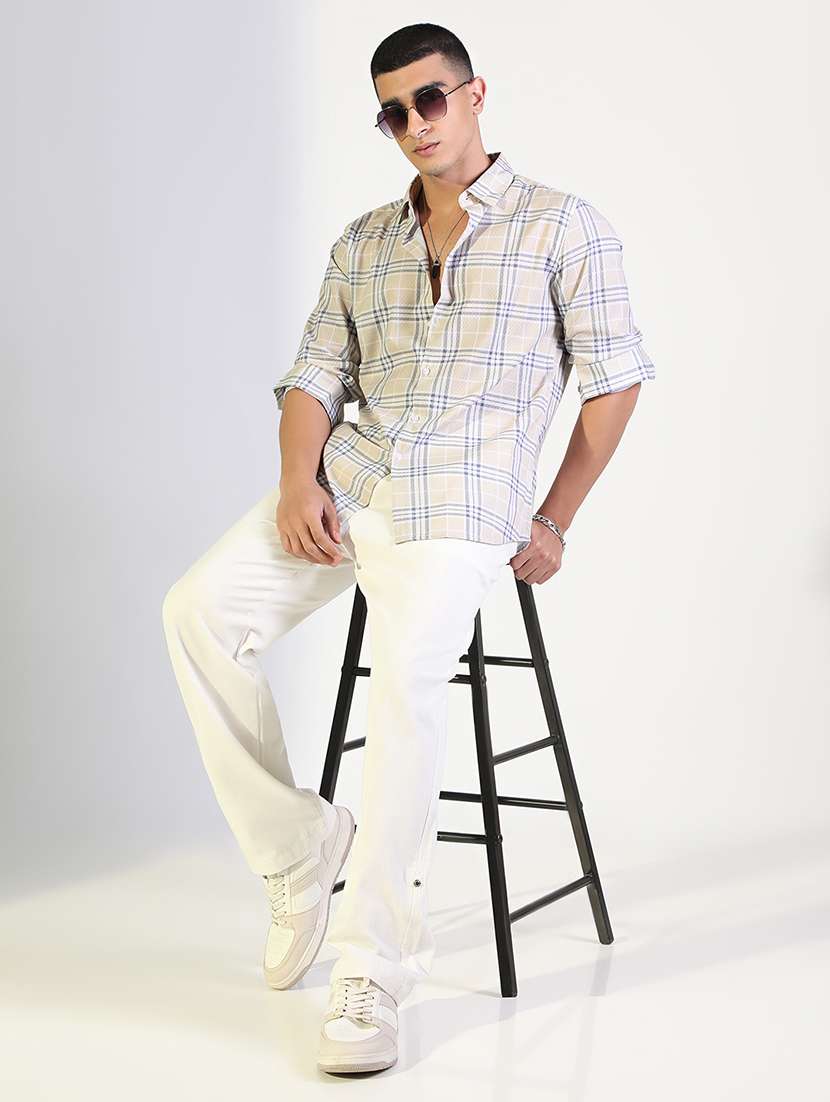 men checkered collared long sleeve shirt - 22173687 -  Standard Image - 4