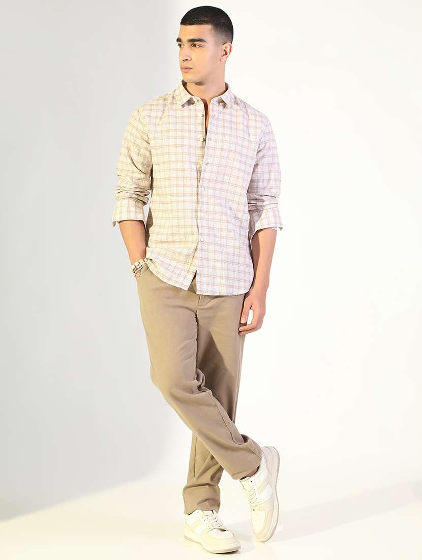 men checkered collared long sleeve shirt - 22173688 -  Standard Image - 4