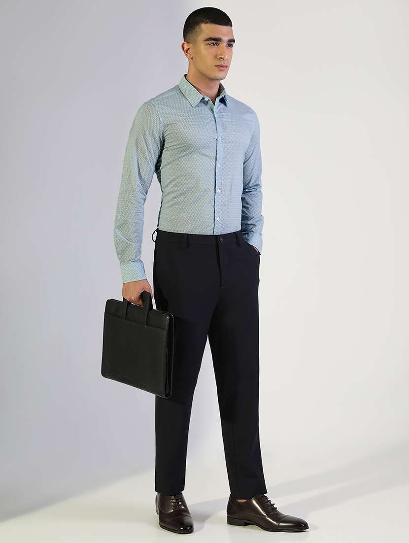 men geometric print collared long sleeve shirt - 22173692 -  Standard Image - 4