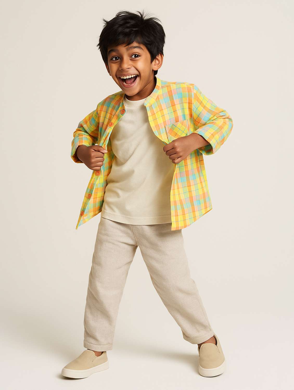 boys printed mandarin neck long sleeve shirt - 22173694 -  Standard Image - 1