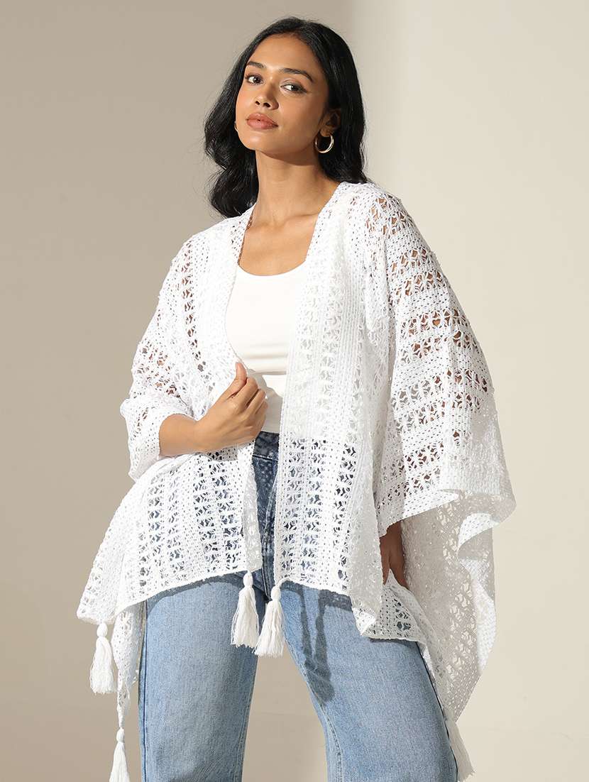 women self designed asymmetric shrug