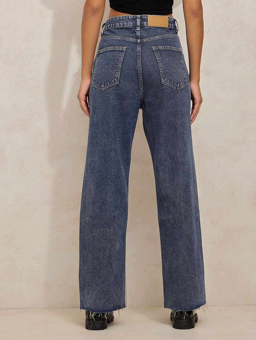 women solid high rise straight trouser - 22173706 -  Standard Image - 4