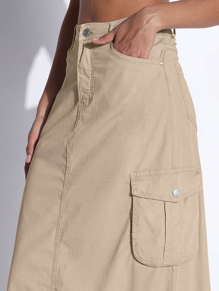 women solid denim top and skirt co-ord set - 22173708 -  Standard Image - 6