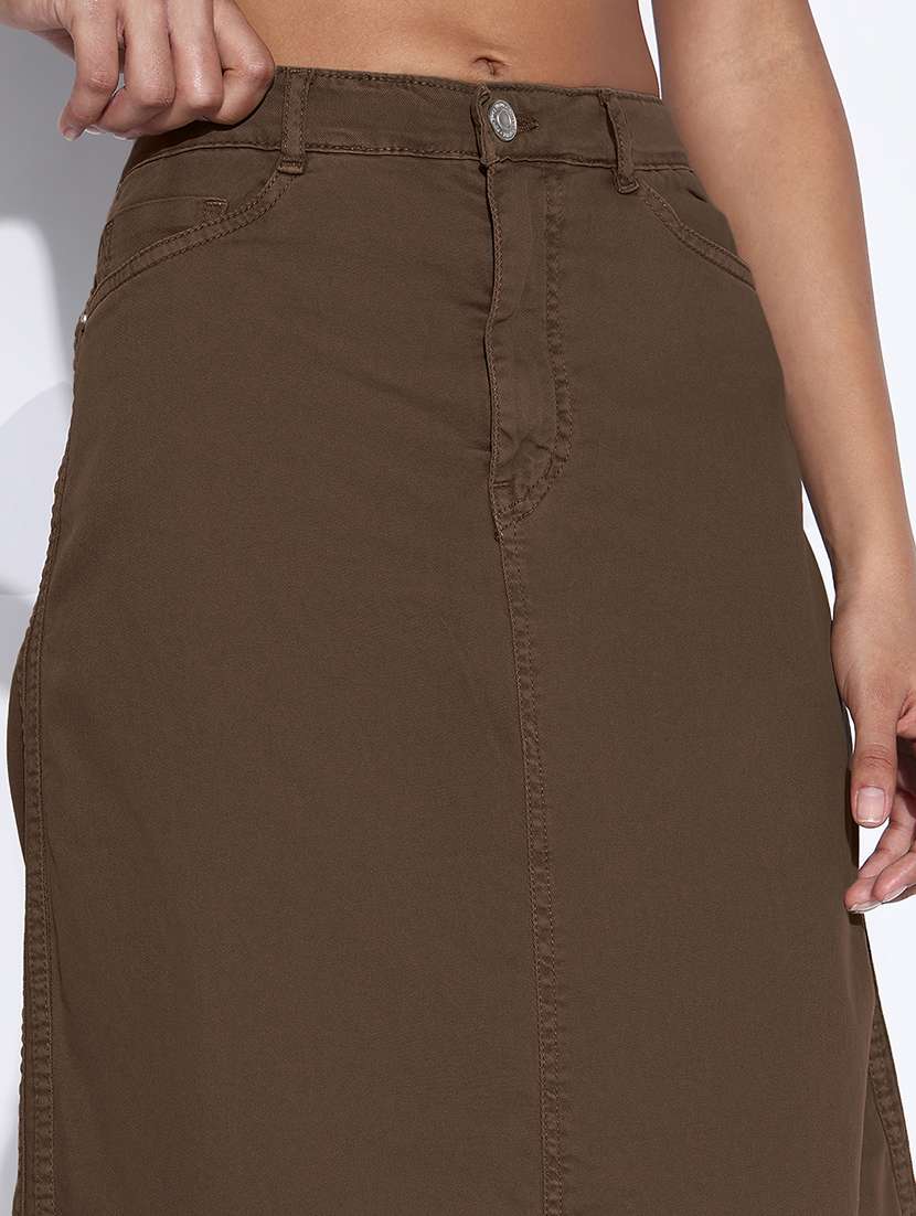 women solid denim top and skirt co-ord set - 22173709 -  Standard Image - 6