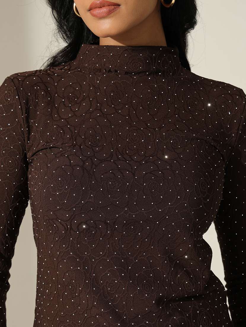 women self designed high neck long sleeve top - 22173725 -  Standard Image - 6