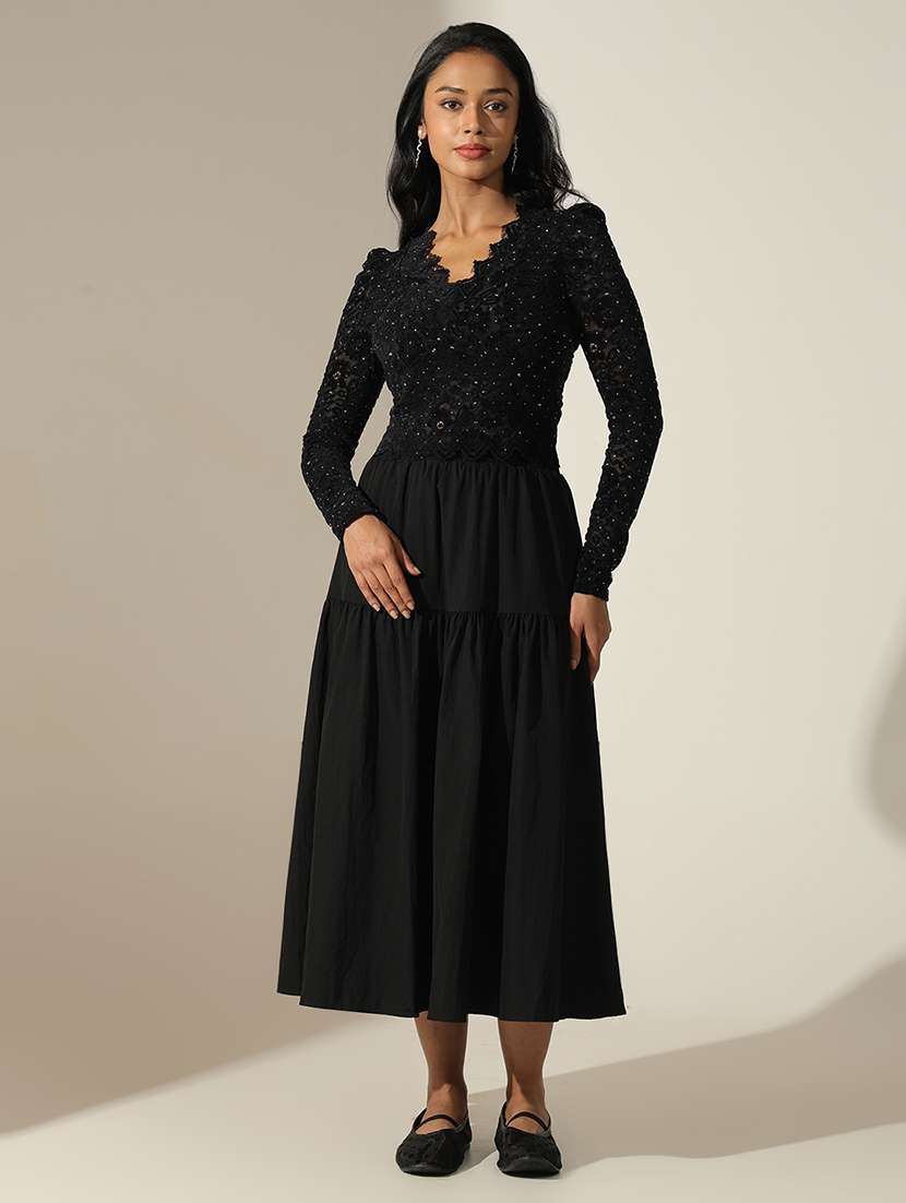 women self designed puff sleeve lace crop top - 22173726 -  Standard Image - 6