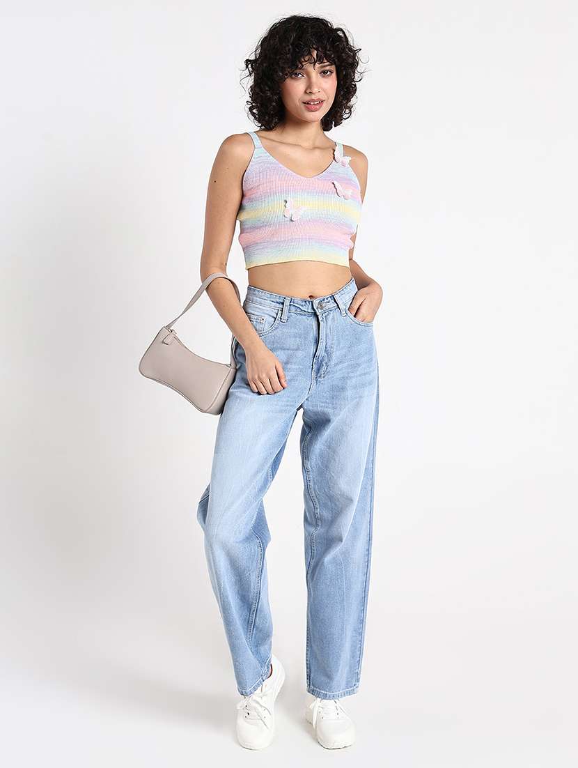 women printed shoulder strap crop top - 22173747 -  Standard Image - 4