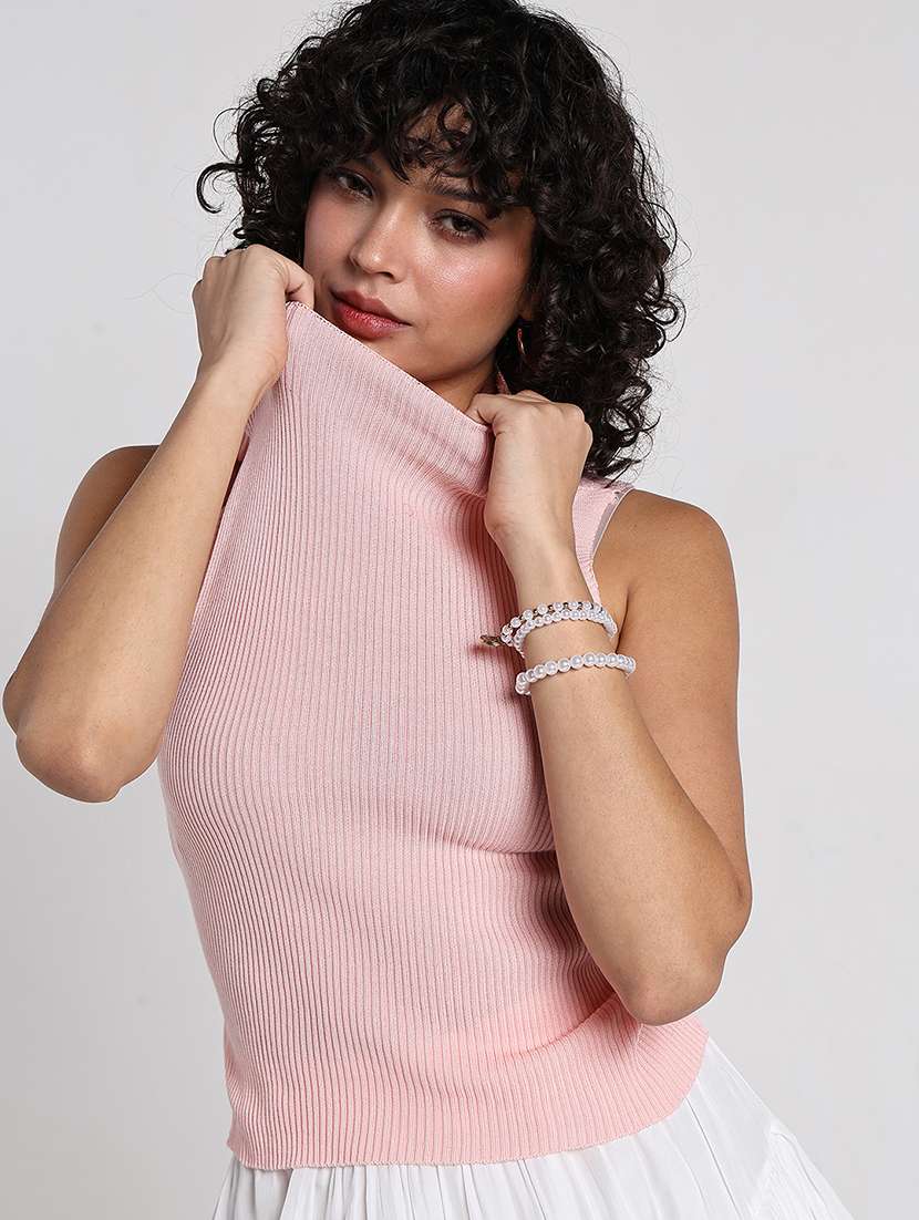 women solid high neck sleeveless tank top - 22173749 -  Standard Image - 4