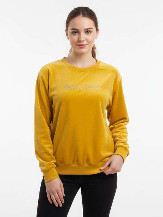 women chest print round neck sweatshirt - 22173752 -  Standard Image - 1