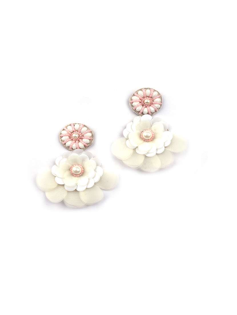 handmade pink flower pearl earrings - 22173780 -  Standard Image - 1