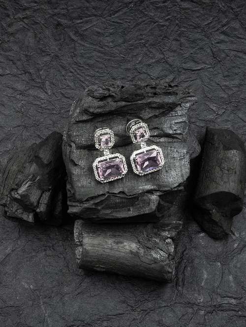 exquisite minimalist look crystalpink cz ad statement earrings - 22173799 -  Standard Image - 0